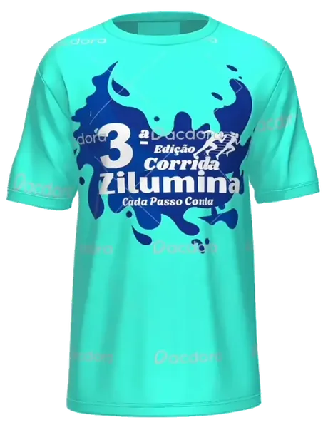 Camisa oficial da 3ª Corrida Zilumina, vista em 360 graus